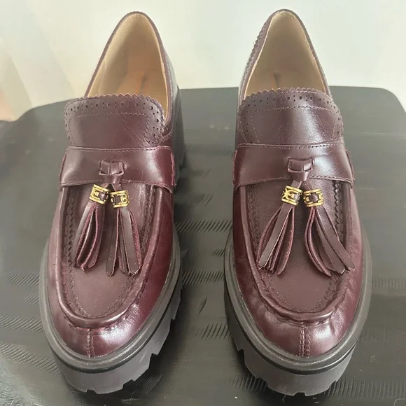 Sam Edelman Women's Meela Leather Platform Loafers Color: Deep Garnet 
Size 8.5 - Picture 3 of 7